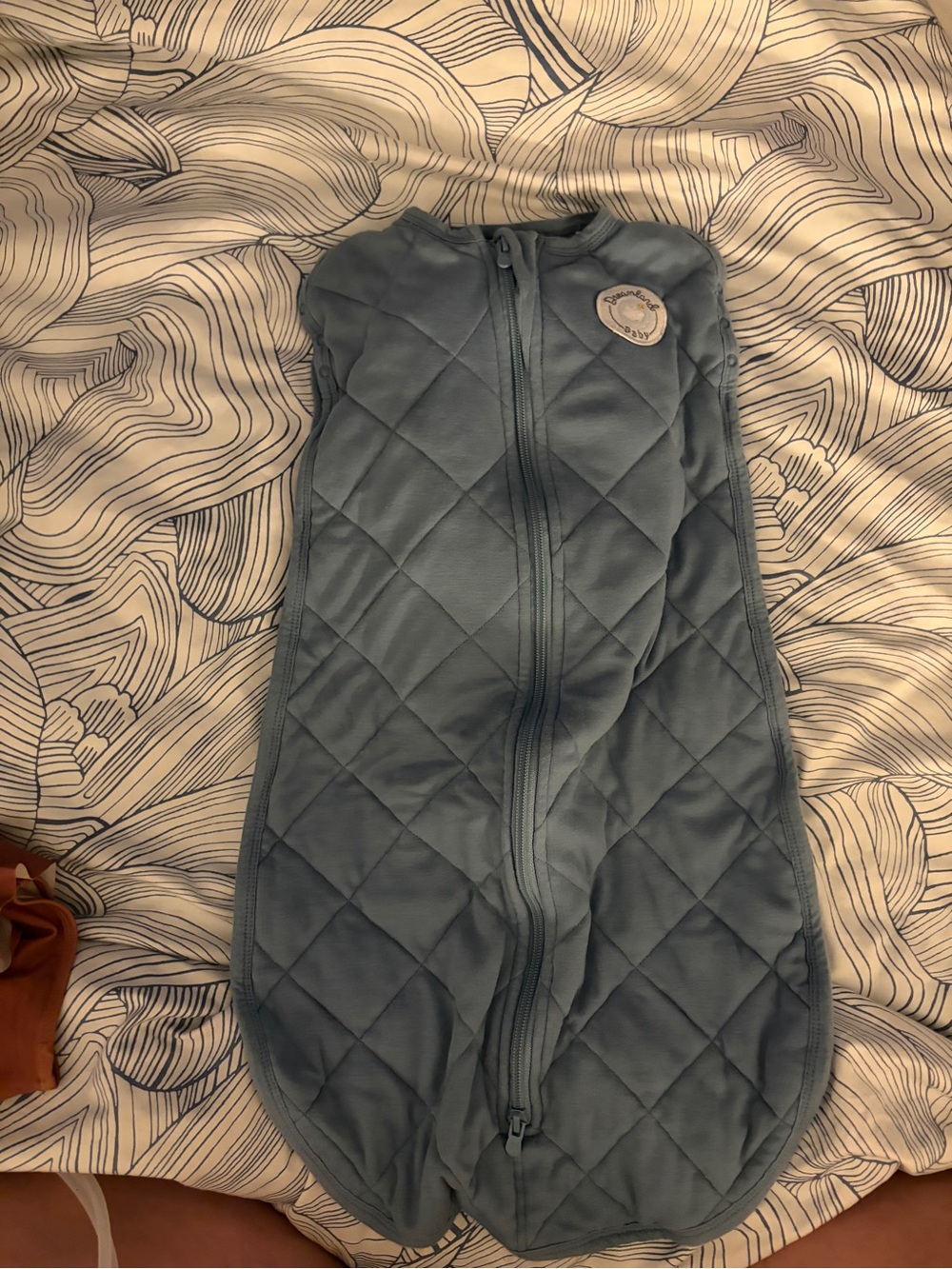 Love to Dream Quilted Baby Puffer Swaddle - Slate Blue